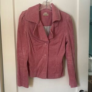 Elevenses Pink Blazer Cropped Corduroy Jacket